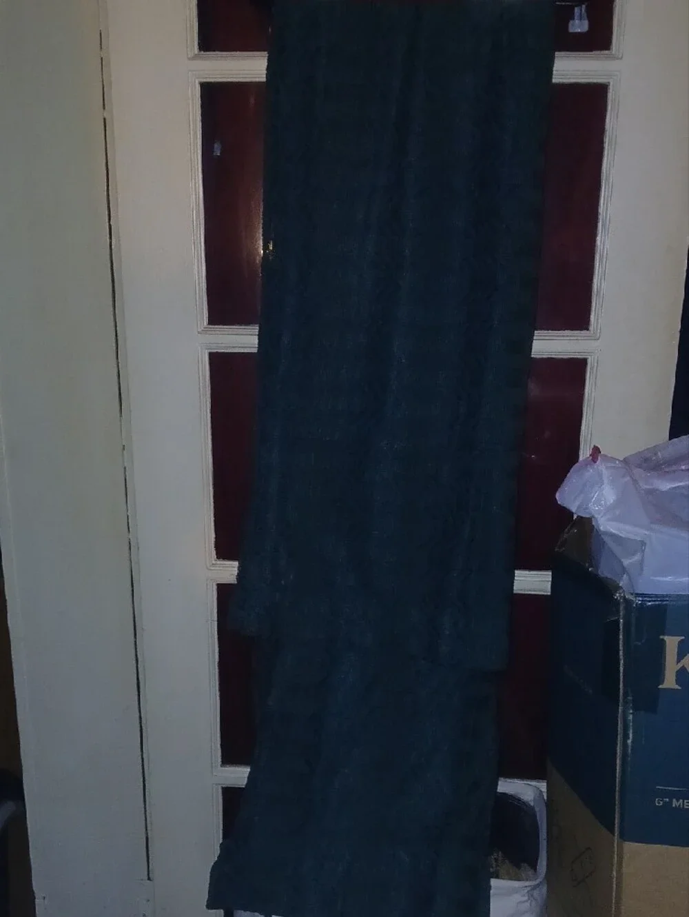Source Unknown Green Textured Curtain Panels